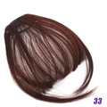 Natural reddish brown air bangs hairpiece for women with clip-in breathable mesh base - With Sideburns - Reddish Brown/33