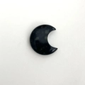 Polished moss green natural stone crescent moon pendant on white background - Rhyolite (Bird Stone)