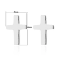 Minimalist silver cross stud earrings measuring 5mm by 8mm for a sleek geometric look - Steel