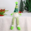 Weihnachtswichtel mit grüner Strickmütze, Schneeflockenmuster und leuchtendem Stern-Dekor - Leuchtend Lange Beine Grün