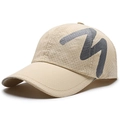 Gorra de béisbol de malla caqui con estampado M reflectante para deportes al aire libre - Camel