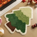 Dettaglio del tappetino da bagno a forma di albero di Natale in morbido peluche - 40*60cm (Finto Cashmere) / Stile di Natale 4