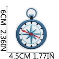 Detailed view of compass embroidery patch with dimensions showing 6cm height and 4.5cm width - Compass Style (5号)