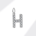 Silver letter H pendant featuring sparkling cubic zirconia for DIY jewelry making - White Gold (Letter H)