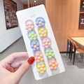 Colorful floral elastic hair ties for girls in 10-piece assorted color set - Small Five-Petal Flower (5#) / 10 Pieces Pack