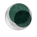 Tapis rond moderne avec motifs géométriques vert et gris pour salon et bureau - Diamètre 140CM / Rond Monolithe