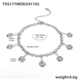 Silver stainless steel anklet featuring multiple spiral disc pendants and lobster clasp - Silver Anklet