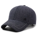 Gorra de béisbol gris oscuro para hombre en lana cepillada con el logo AF lateral - Estilo Letra AF / Gris