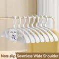 8-pack of non-slip wide shoulder coat hangers in coconut milk white for closet organization - Coconut Milk White (Card Pack - 5PCS)