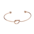 Bracelet jonc ouvert en acier inoxydable avec nœud de cœur en or rose - Coeur Noeud / Or rose