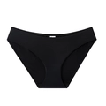 Women's ice silk seamless panties in black color with low waist elastic comfort fit - Black