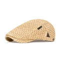 Classic straw ivy cap in beige with a fine woven texture and adjustable back buckle - Light Coffee
