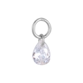 Ciondolo in zirconia trasparente a forma di goccia con anello in argento S925 - A0020-Goccia d'acqua / Argento