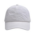 Detail of white quick-dry sun visor showing lightweight crinkled nylon fabric texture - White