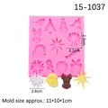 Pink Christmas silicone mold featuring 12 shapes like Santa, snowflake, and reindeer - No. 1 / Pink