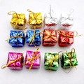 Set of 12 colorful metallic foil Christmas gift box ornaments for tree decoration - 3CM Mini Laser Gift Boxes (6Pcs) (PS-020)
