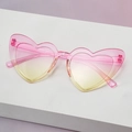 Pink and yellow gradient heart sunglasses featuring glitter crystal frame for women - Pink to Yellow Gradient