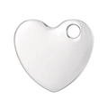 Polished silver heart-shaped stainless steel pendant charm on white background - Silver Heart Style (KLJ4971-Z)