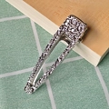 Silver metal hair clip with embossed texture on book background for women - 5# Silver Flower Metal Duckbill Clip