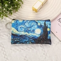 Mini porte-monnaie avec impression de La Nuit Étoilée et anneau porte-clés argenté - La Nuit Étoilée
