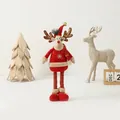 Rote 55cm Teleskop-Rentierpuppe mit Weihnachtsmütze und Schneeflockenmustern - Teleskop-Rentier (Klein)