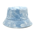Cappello a secchiello reversibile tie-dye blu e bianco con trama marmorizzata - M (56-58cm) / Blu