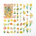 Vintage flower sticker set with 100pcs autumn-themed floral and plant motifs - Time Blooms