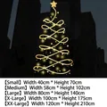Golden Christmas tree static window sticker size chart showing five different dimensions - Gold Christmas Tree 5 / Small / Gold