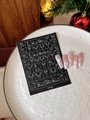 Detaillierte Weihnachts-Nagelaufkleber mit weißen Rentier- und Schneeflockenmotiven auf VT 62 - Elch Stil (YT62)