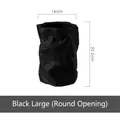 Minimalist large black ceramic vase with paper bag texture design and 22.5cm height - Round Mouth Black Paper Bag Vase