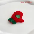 Mini red knitted glove DIY ornament with green heart embroidery for Christmas decor - Red Knit Glove with Heart Pattern 1PC