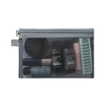 Grey mesh cosmetic storage bag with zipper and handle for travel toiletries - Medium (19*14cm) / Gray
