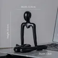 Scultura astratta di figura seduta nera pezzo d'arte decorativa lucidata - Stile A Nero