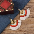 Style 4 White Fan Woven Earrings