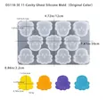11-cavity ghost silicone mold for Halloween candy and cookies with precise dimensions - 11-Cavity Ghost Style (D5118-3E)