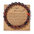 8mm natural tiger eye stone bead bracelet for men on inspirational craft card - Red Tiger Eye