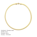 Minimalist 5mm wide 14k gold plated stainless steel snake bone chain necklace - 5mm Gold 45cm (YX33110)