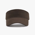 Dark brown cotton sun visor hat with wide brim and adjustable open top for women - Adjustable / Dark Coffee (23H026)