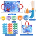 Felt magnetic fishing game set with foldable ocean mat, 15 colorful fish and toy rod - Fishing Set A (15 Fish + 5 Cups + Play Mat + Rod)