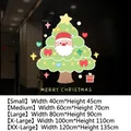Christmas tree static window sticker with size chart from S to 2XL for shop decor - Santa and Tree (SDUV-217)