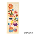 Lindas pegatinas láser de dibujos animados con oso y conejo para manualidades DIY - Pegatina de Flor Amarilla