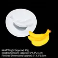 Silicone mold for banana fondant cakes with detailed dimensions and 49g weight specs - No.4 Triple Banana Style (B338) / Clear