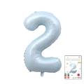 Light blue number 2 foil balloon with metallic finish for birthday party celebrations - 40-inch Pearl Blue 2-piece Paper Card