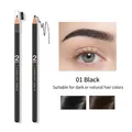 Waterproof eyebrow pencil with pull-string core and brush in 01 black for natural hair - 2mm Ultra-Fine (Quick Draw) / 01# Slim Black