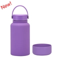 Minimalist 650ml stainless steel sports water bottle in matte purple with silicone boot - 650ml / Violet (New)