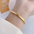 Bracciale rigido minimalista in acciaio inossidabile placcato oro 18k satinato per donna - Oro Opaco