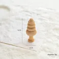 Miniature stacked wooden Christmas tree 6cm height natural finish tabletop decor - Slender Five-Layer Stacking Style(6cm) / Natural Wood Color