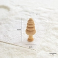 Miniature stacked wooden Christmas tree 6cm height natural finish tabletop decor - Slender Five-Layer Stacking Style(6cm) / Natural Wood Color
