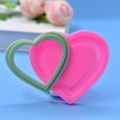 Verschachtelte herzförmige Silikonformen zum Backen und für Seife in Rosa und Grün - Herzform Zweiteiliges Set (Rosa + Graugrün)