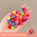 Set di 100 mini mollette a margherita colorate per capelli per bambine e neonate carine - 32# Mollette margherita (100 pezzi)